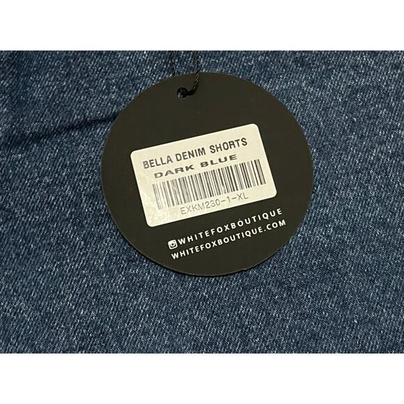 White Fox Bella Denim Shorts Dark Blue XL - Picture 2 of 6